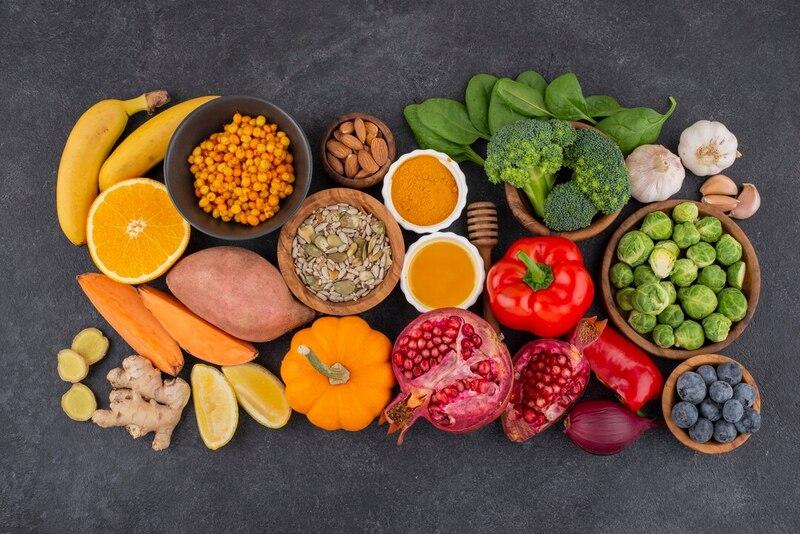 Top View Healthy Immunity Boosting Foods